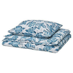 IKEA BITTERSÖTA - tek kişilik nevresim seti, 150x200/50x60 cm (açık gri-mavi)