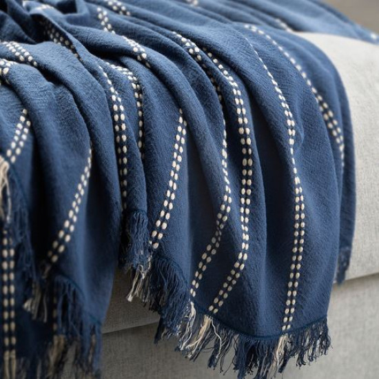 IKEA KRUTBRÄNNARE - örtü, 130x170 cm (mavi-kırık beyaz)