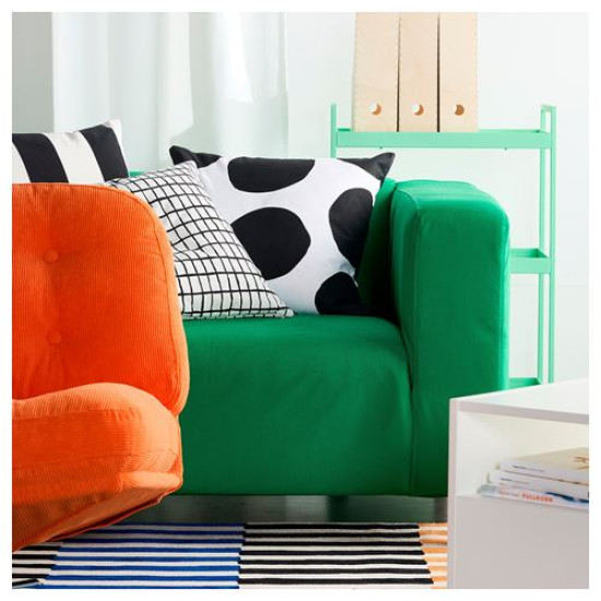 IKEA BLAMUNKAR - kırlent kılıfı, 50x50 cm (beyaz-siyah) beyaz-siyah