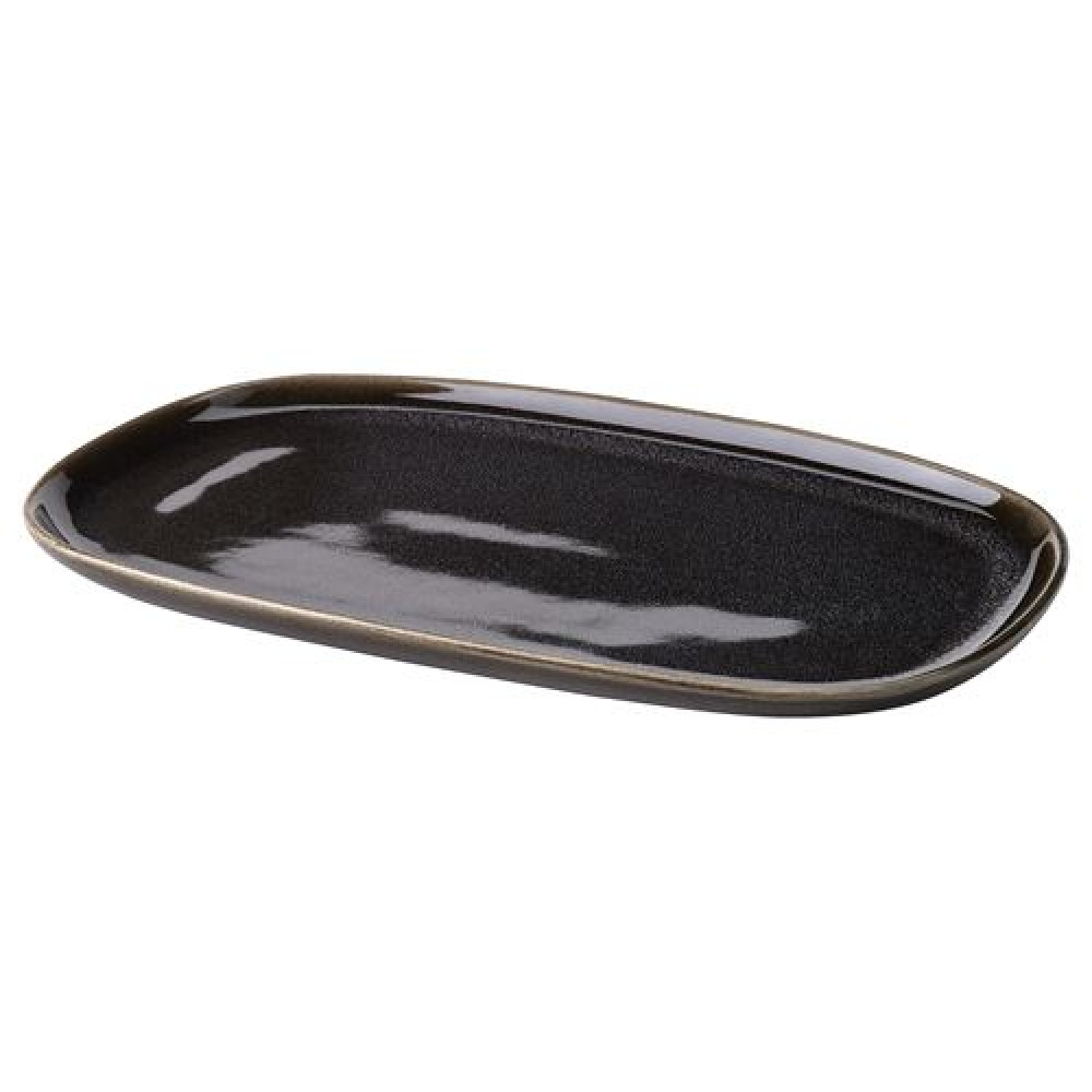 IKEA GLADELIG - servis tabağı, 31x19 cm (koyu gri)