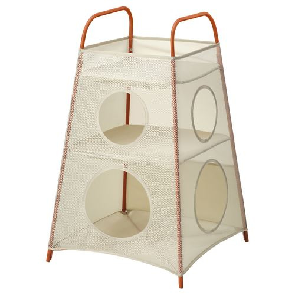 IKEA TIGERFINK - bölmeli saklama kutusu, 82x52x52 cm (bej-turuncu)