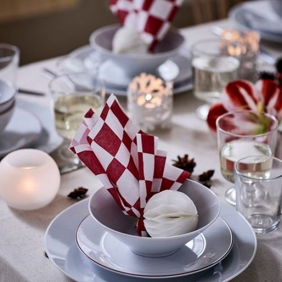 ikea-vinterfint-desenli-peçete-33x33-cm-ekose-desenli-beyaz-kırmızı-ekose-desenli-beyaz-kırmızı