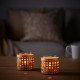 IKEA PÅVEFINK - tealight mumluk, 8 cm (bambu)