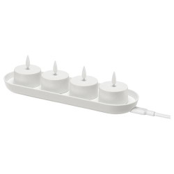 IKEA SKATGÅS - LED'li tealight mum (beyaz)
