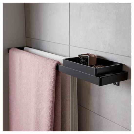 IKEA SKOGSVIKEN - banyo tepsisi, 10x15 cm (siyah)