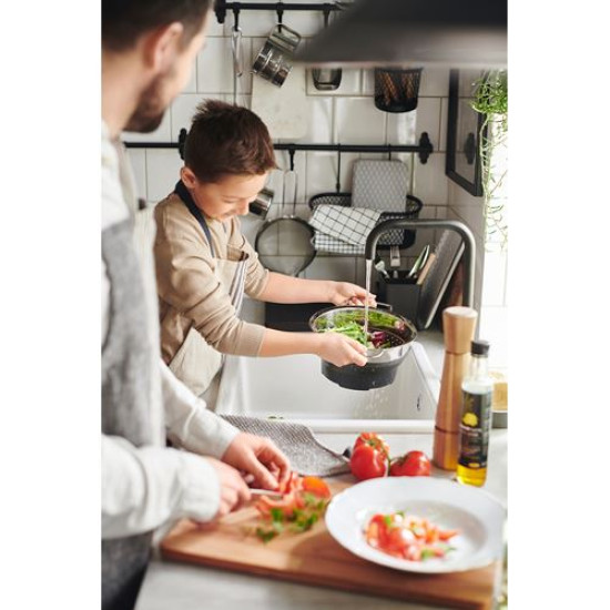 IKEA KLOCKREN - süzgeç, 5 lt (paslanmaz çelik-silikon) paslanmaz çelik-silikon