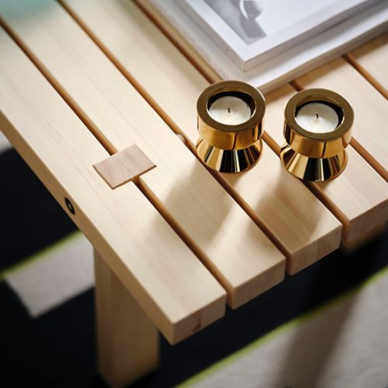 IKEA STOCKHOLM 2025 - şamdan/tealight mumluk, 6 cm (pirinç rengi)