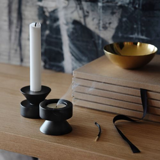 IKEA STOCKHOLM 2025 - şamdan/tealight mumluk, 6 cm (siyah)