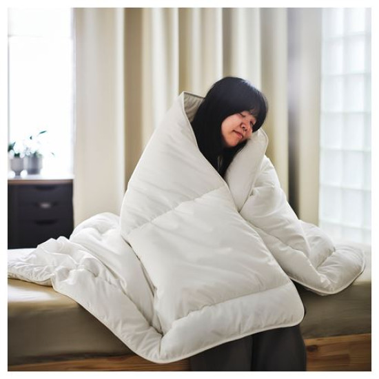 IKEA SKOGSFRÄKEN - tek kişilik yorgan, sıcak tutar (beyaz) beyaz