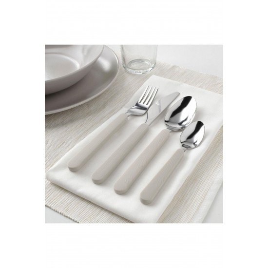 UPPHÖJD Çatal Kaşık Bıçak Takımı 4 Kişilik Bej