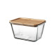 IKEA 365+ 1,8 Lt Bambu 21x15x12 Cm Vakumlu Dikdörtgen Bambu Kapaklı Saklama Kabı Cam 