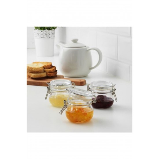 IKEA Korken Cam Kavanoz, 13 cl Kapaklı