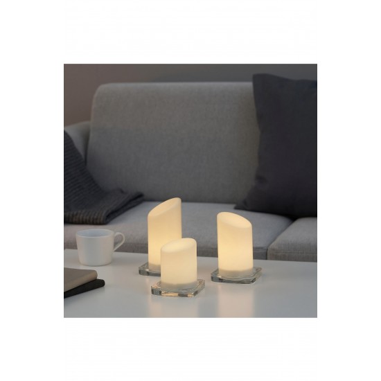 IKEA Adellövskog Beyaz 3 Adet Led'li Blok Mum