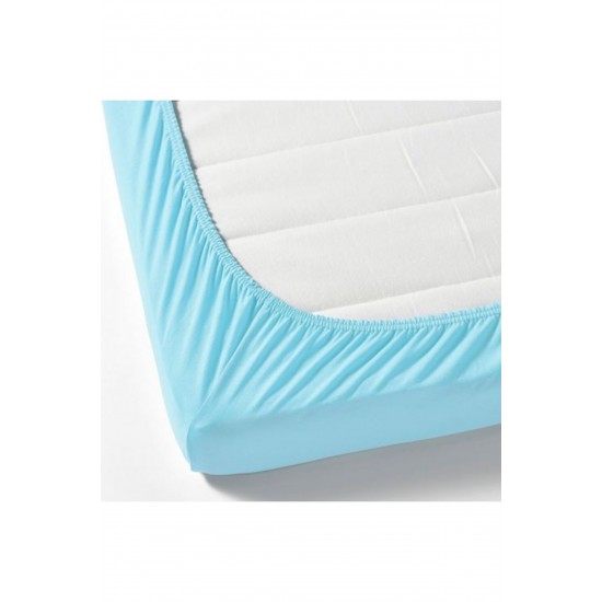 IKEA Bebek-çocuk Lastikli Çarşaf Mavi Renk   Ölçü 80x130 Cm Pamuk-natürel