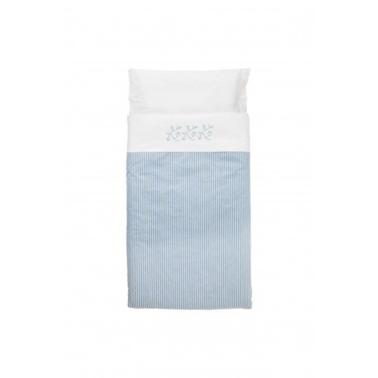GULSPARV bebek nevresim takımı, çizgili-mavi, 110x125/35x55 cm