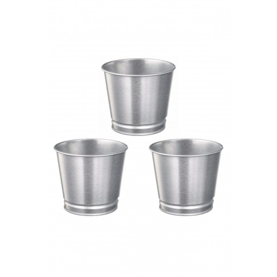 IKEA Bintje Saksı 3 Adet Paslanmaz Çelik Bitki Saksısı Boyanabilir 9cm