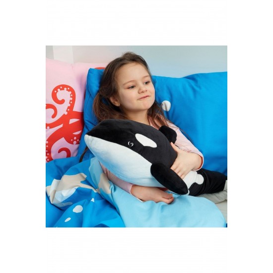 Blavıngad Katil Balina Yumuşak Oyuncak, Siyah-beyaz, 60 Cm, kentsoylu