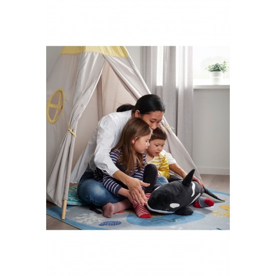 Blavıngad Katil Balina Yumuşak Oyuncak, Siyah-beyaz, 60 Cm, kentsoylu