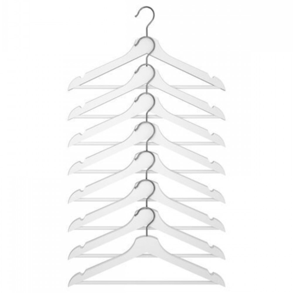 IKEA Bumerang Elbise Giysi Askısı - Beyaz Askı 8 Li Paket