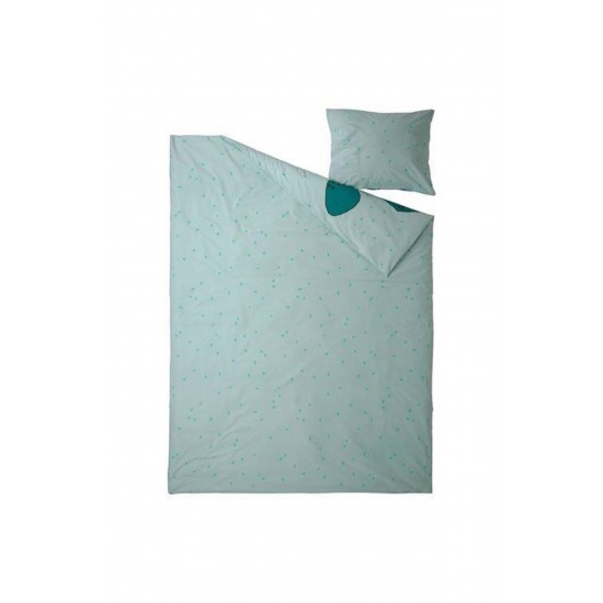 IKEA Çift Taraflı Tek Kişilik Çocuk Nevresim Takımı   Turkuaz Renk 150x200 cm Deniz Kaplumba