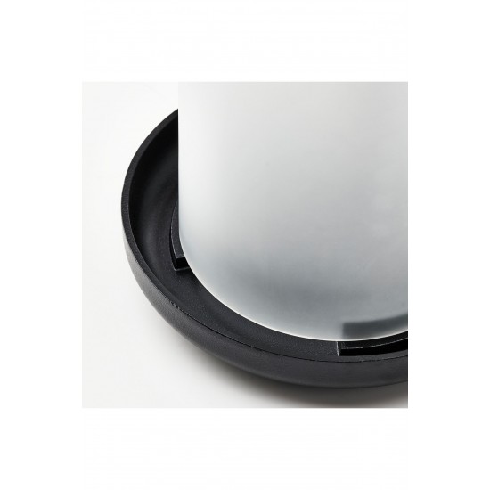 IKEA Hedervard Fener, Buzlu Cam-siyah, 22 cm 