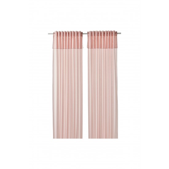 Fon Perde/2 Kanat, Pembe, 145x300 Cm, Moalısa