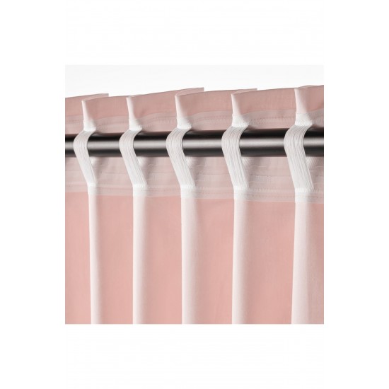 Fon Perde/2 Kanat, Pembe, 145x300 Cm, Moalısa