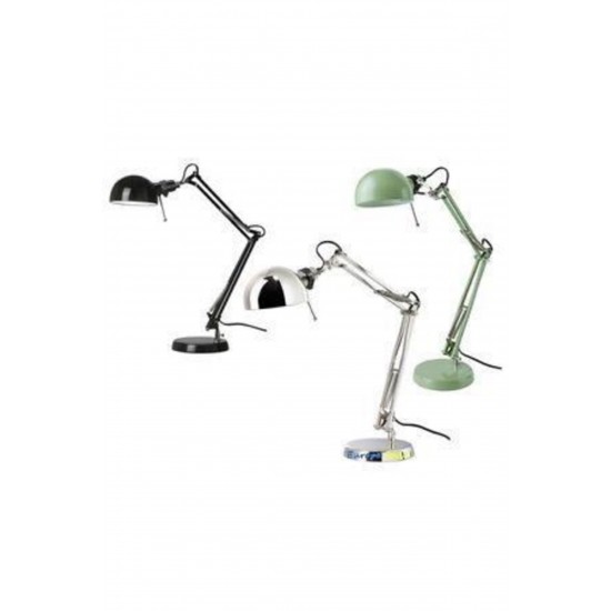 IKEA Forsa Gümüş Çalışma Masa Gece Okuma Lambası Ayaklı Lamba