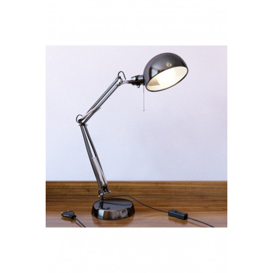 IKEA Forsa Gümüş Çalışma Masa Gece Okuma Lambası Ayaklı Lamba