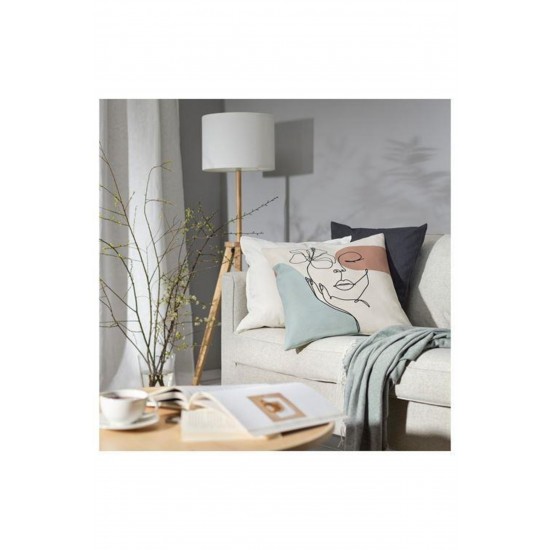 Geometrik Kırlent Kılıfı, Çok Renkli   Pamuklu 50x50 Cm Ev Dekorasyonu 50*50