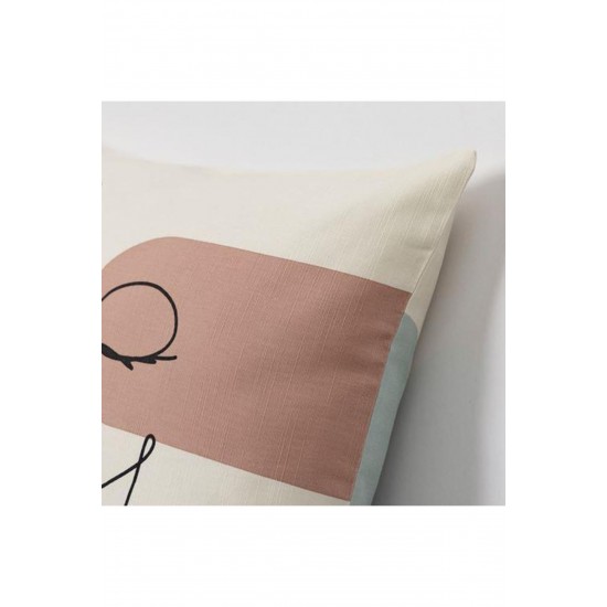 Geometrik Kırlent Kılıfı, Çok Renkli   Pamuklu 50x50 Cm Ev Dekorasyonu 50*50