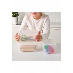 IKEA Glis Kapaklı Kutu Şeffaf 17x10 Cm 3 Parça