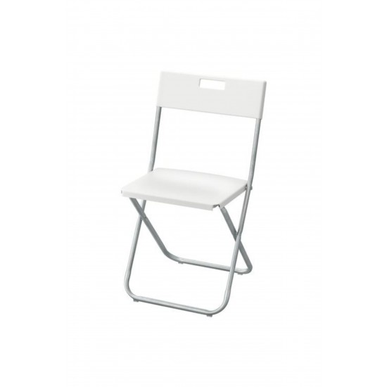 Gunde Katlanabilir Sandalye Taşınır Beyaz Galvanizli Çelik
