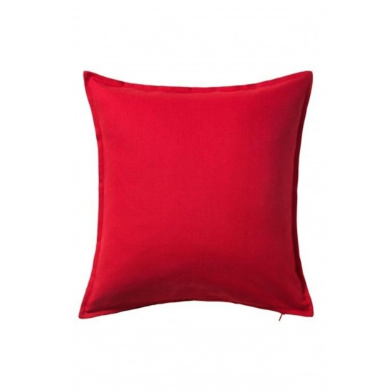 Gurlı Kırlent Minder Kılıfı Kırmızı 50x50 Cm %100 Pamuk