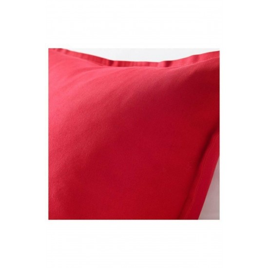 Gurlı Kırlent Minder Kılıfı Kırmızı 50x50 Cm %100 Pamuk