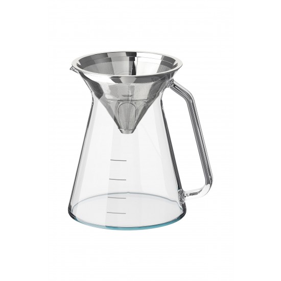 HÖGMODIG Cam/Paslanmaz Çelik 0.6 lt Kahve Demliği