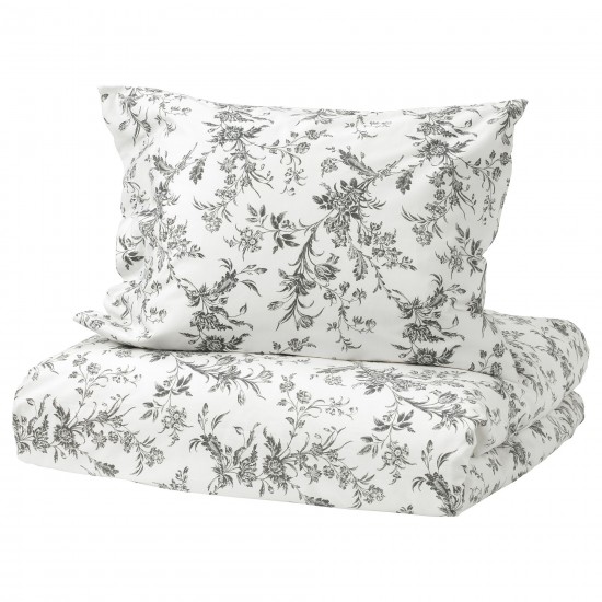 IKEA ALVINE tek kişilik nevresim seti, çiçek desenli, 150x200/50x60 cm Kentsoylu