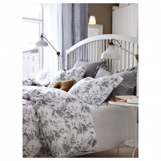 IKEA ALVINE tek kişilik nevresim seti, çiçek desenli, 150x200/50x60 cm Kentsoylu