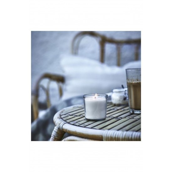 Jamlık Cam Kapta Vanilya - Hindistan Cevizi Kokulu Mum - Açık Bej