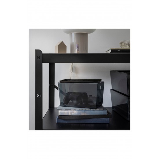 Kapaklı Kutu, Şeffaf Siyah, 18x26x15 Cm, Kuggıs