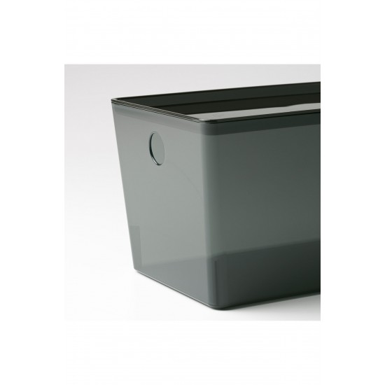 Kapaklı Kutu, Şeffaf Siyah, 18x26x15 Cm, Kuggıs