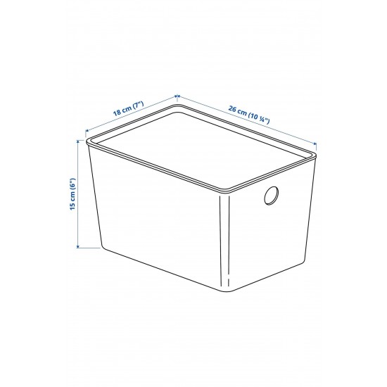 Kapaklı Kutu, Şeffaf Siyah, 18x26x15 Cm, Kuggıs