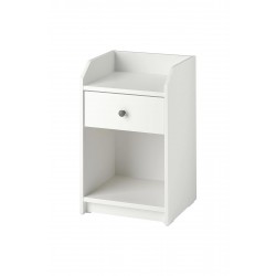 IKEA Komodin, Beyaz Renk   40x36 cm 1 Adet Çekmece-2 Adet Açık Depolama Alanı Yatak Odası Mo