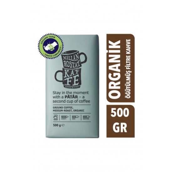 Mellan Rostat Öğütülmüş Organik Filtre Kahve 500 gr