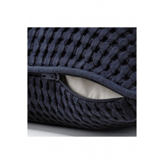 GURLI Minder-kırlent Kılıfı,   Koyu Mavi-siyah Renk 50x50 Cm %100 Pamuk Ev Dekorasyon-kılıf