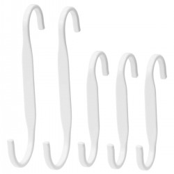 IKEA Nereby Duvar Rayı Için Beyaz 5 Adet Çelik Kanca Askı