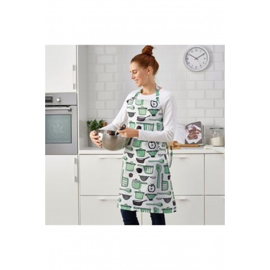 Rınnıg Mutfak Önlüğü, Beyaz-yeşil 404.764.54