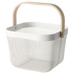 IKEA Risatorp Dekoratif Çelik Beyaz Sepet Kutu Beyaz
