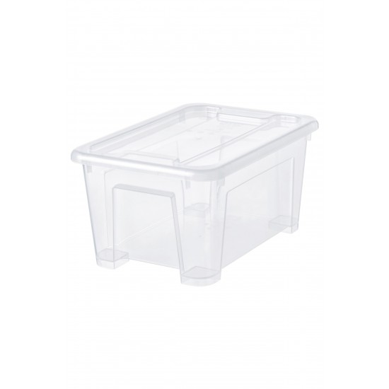 Samla 28x20x14 Cm 5 Lt Kapaklı Şeffaf Saklama Kutusu