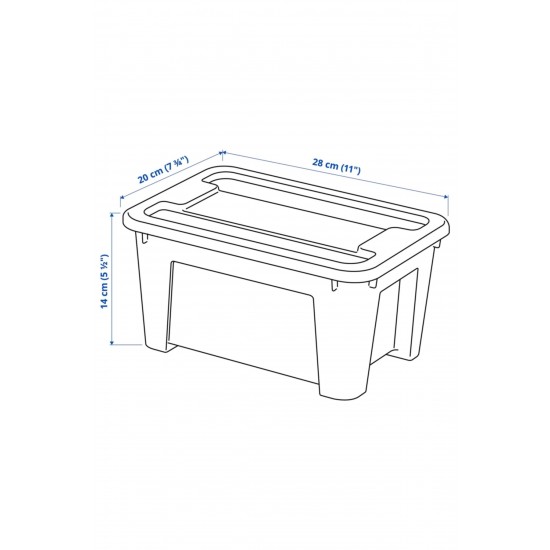 Samla 28x20x14 Cm 5 Lt Kapaklı Şeffaf Saklama Kutusu